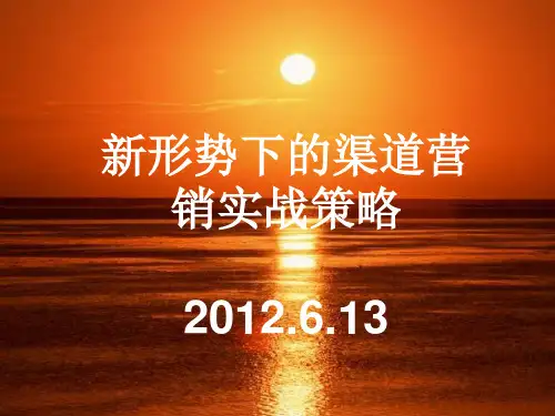 新形势下的渠道营销实战策略