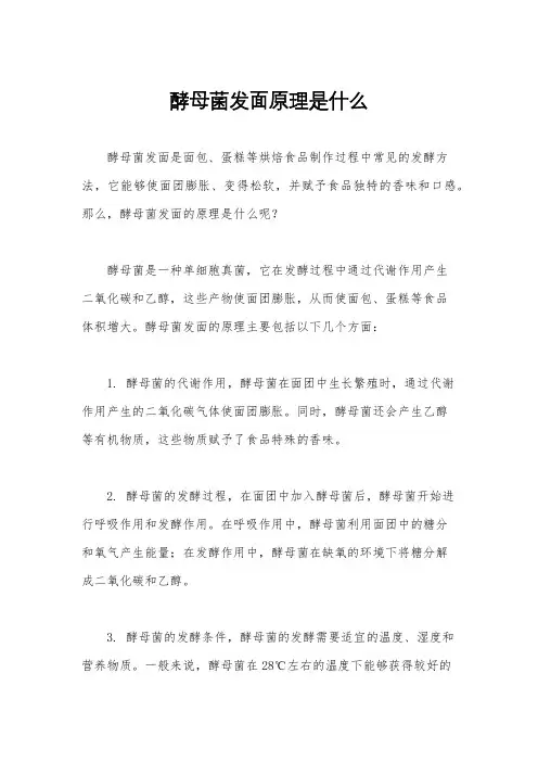 酵母菌发面原理是什么