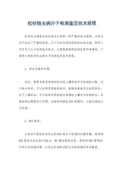 松材线虫病分子检测鉴定技术规程