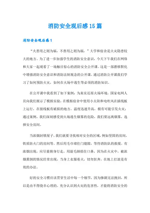消防安全观后感15篇