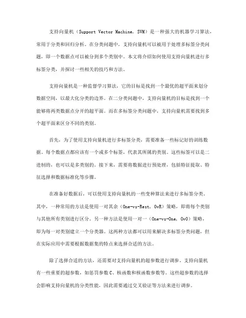 如何使用支持向量机进行多标签分类(四)