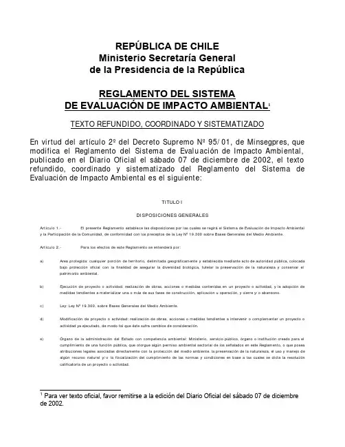 DTO000095-2001-SEGPRES Reglamento del SEIA