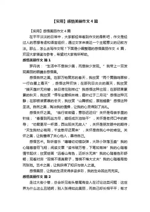 【实用】感悟美丽作文4篇
