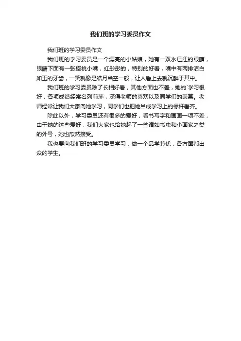 我们班的学习委员作文