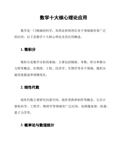 数学十大核心理论应用