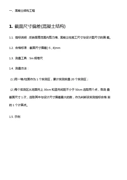 实测实量检测标准