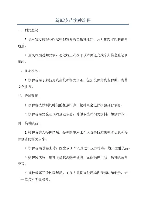新冠疫苗接种流程