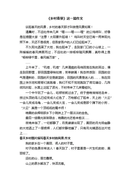 《乡村春景》这一篇作文