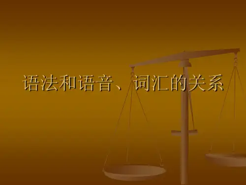 语法和语音 词汇的关系