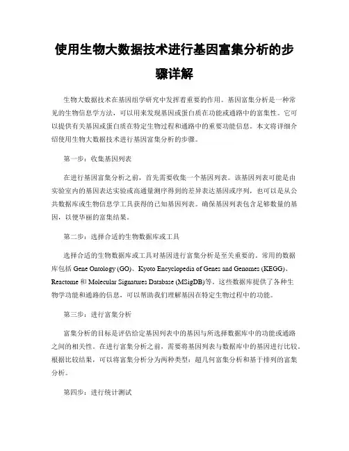 使用生物大数据技术进行基因富集分析的步骤详解