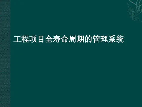 工程项目全寿命周期管理