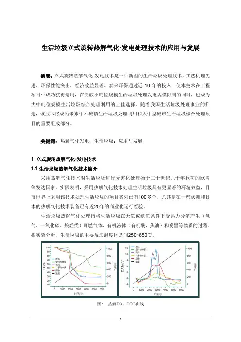 生活垃圾立式旋转热解气化发电处理技术的应用与发展