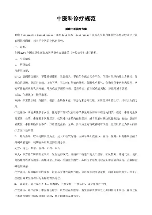 中医诊疗规范