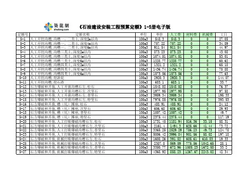 2000版石油建设安装工程预算定额(1-5册EXCEL版)