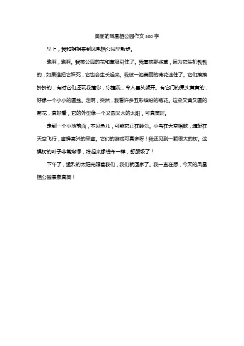 美丽的凤凰栖公园作文300字