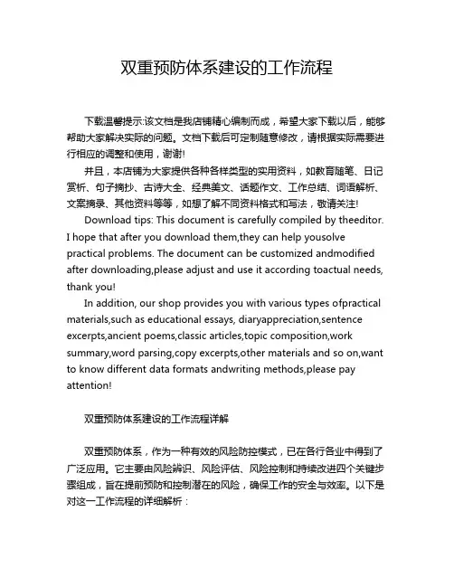 双重预防体系建设的工作流程