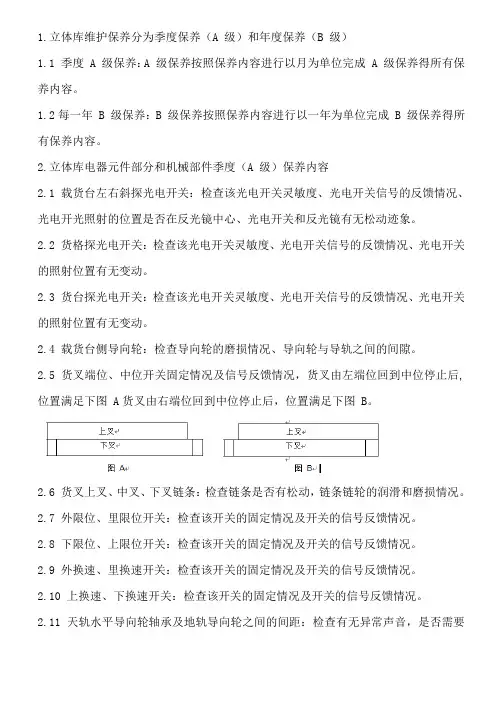 自动化立体库维护及保养操作流程