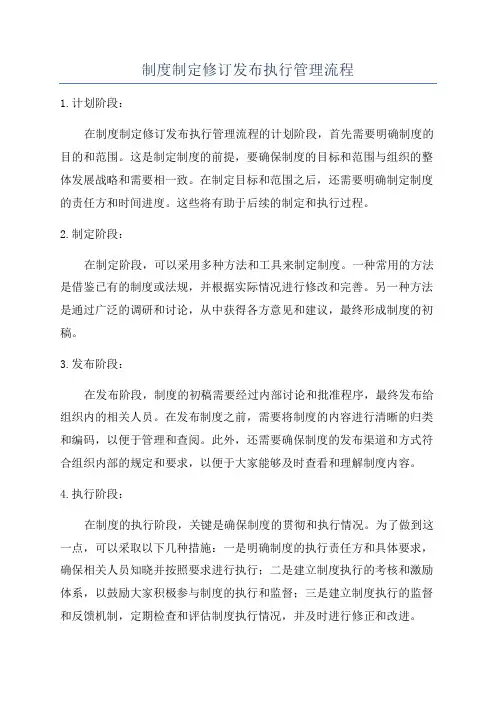 制度制定修订发布执行管理流程