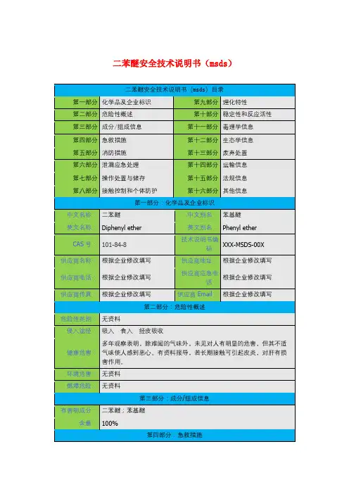 二苯醚安全技术说明书(msds)