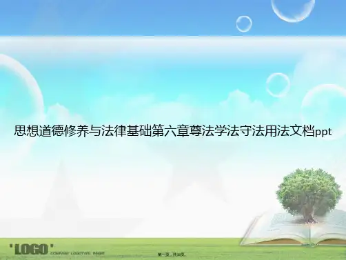 思想道德修养与法律基础第六章尊法学法守法用法讲课文档