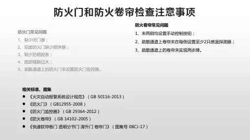 防火门和防火卷帘检查注意事项