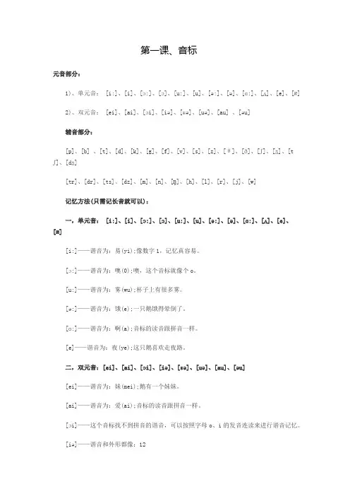 英语第一课——音标