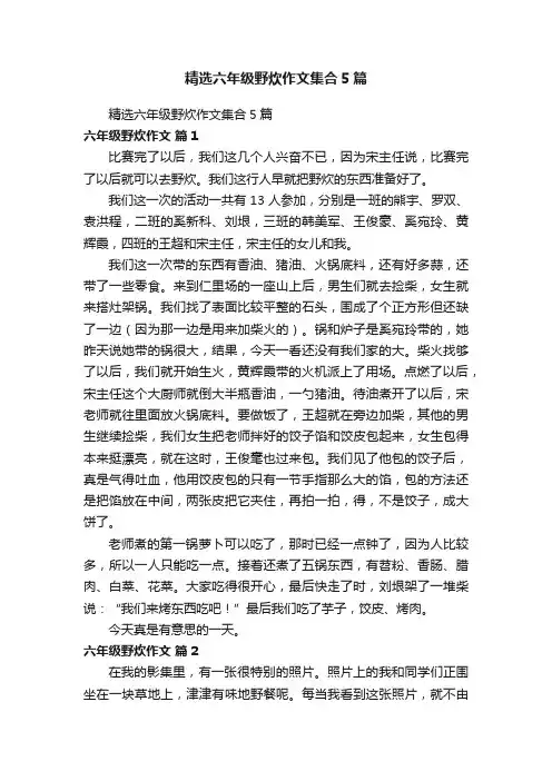精选六年级野炊作文集合5篇