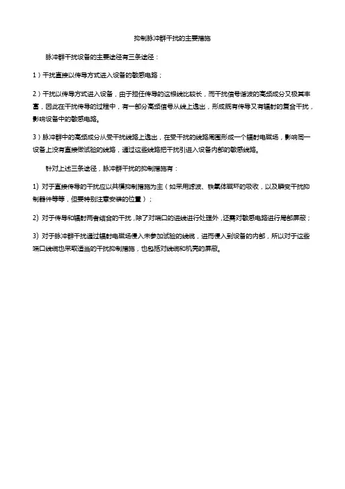 脉冲群干扰的抑制方法