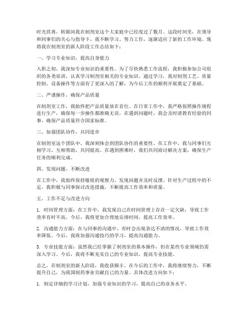 制剂室_新人个人工作总结