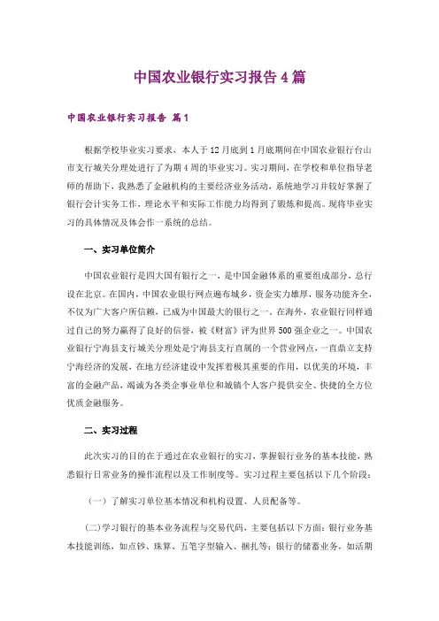中国农业银行实习报告4篇_3