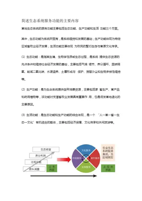 简述生态系统服务功能的主要内容