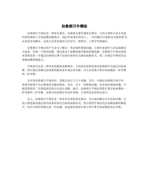 拉格朗日牛顿法