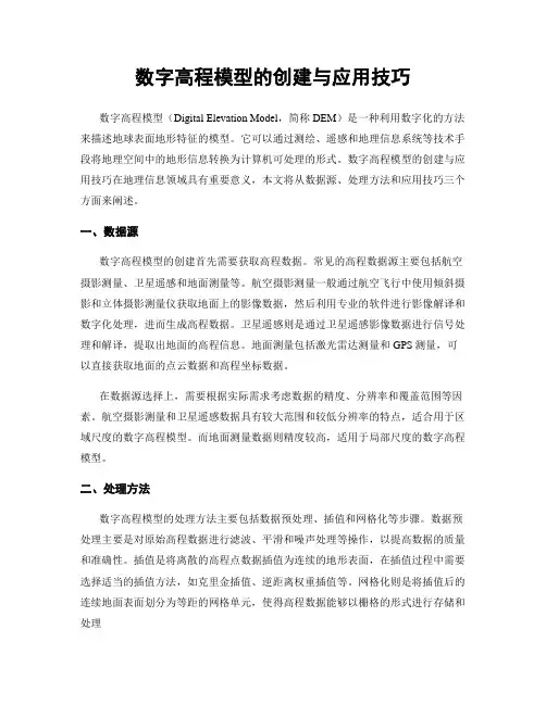 数字高程模型的创建与应用技巧