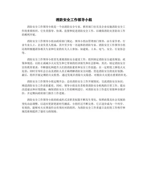 消防安全工作领导小组