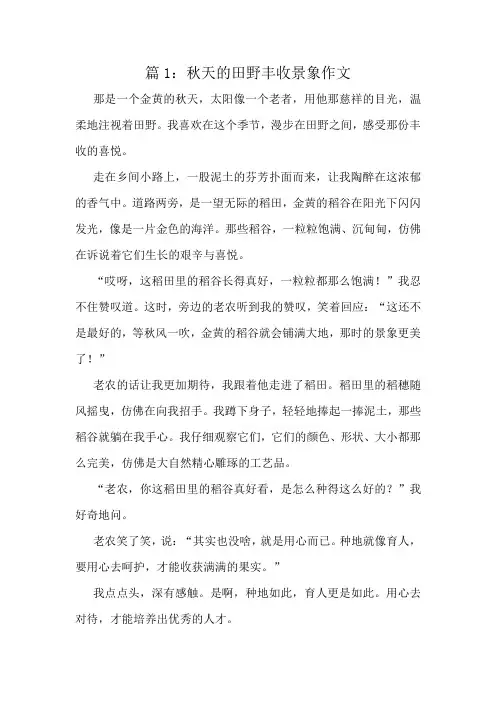 秋天的田野丰收景象作文精选8篇