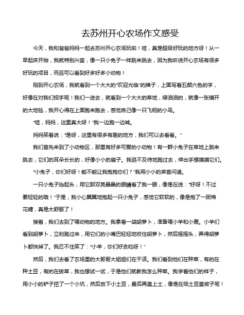 去苏州开心农场作文感受