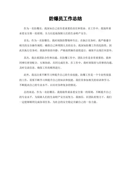 防爆员工作总结