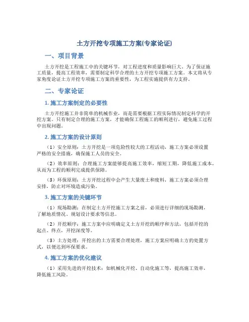 土方开挖专项施工方案(专家论证)