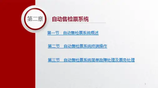 城市轨道交通车站设备基础第二章自动售检票系统