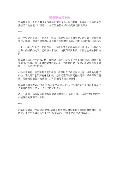 黑猫警长抓小偷