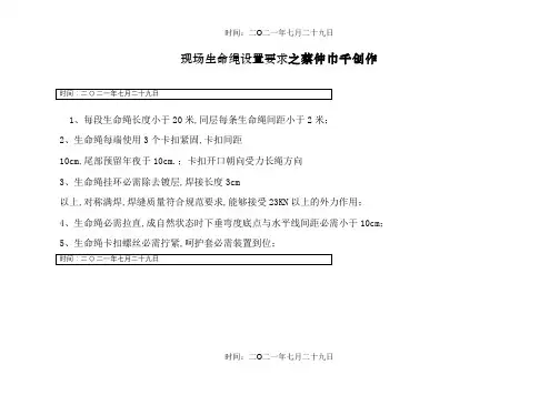 现场生命绳设置要求