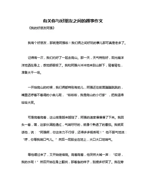 有关你与好朋友之间的趣事作文