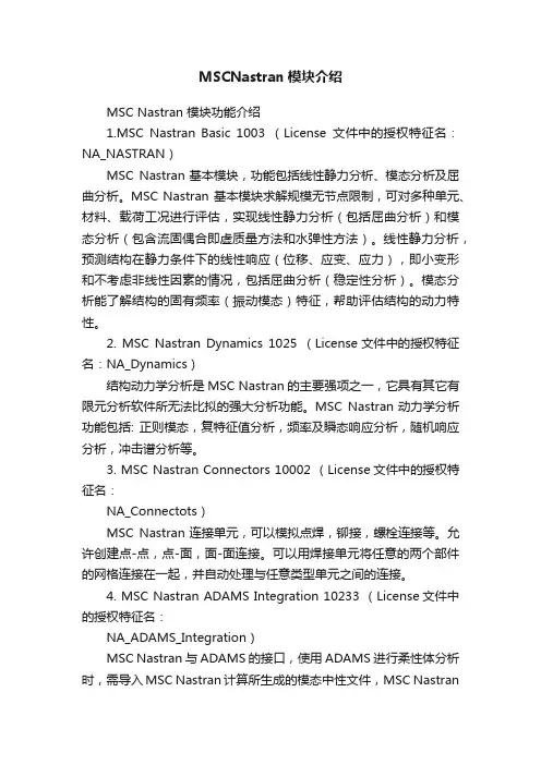 MSCNastran模块介绍