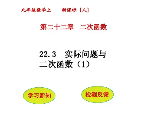 2 实际问题与二次函数(第1课时)PPT课件(人教版)