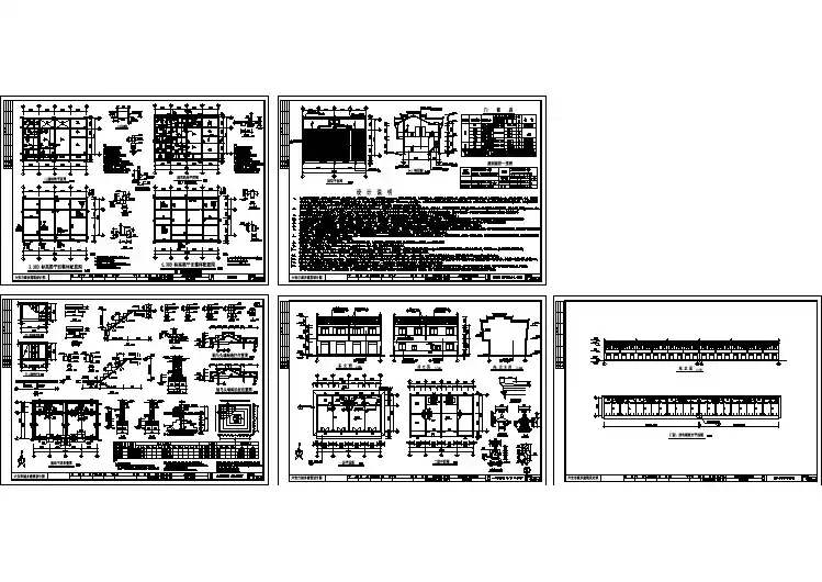 徽派风格二层门面居住楼建筑设计cad施工图