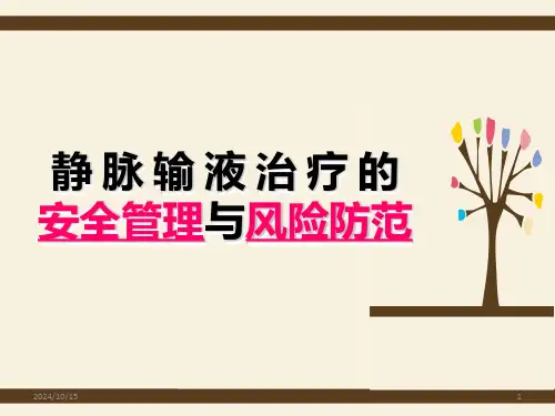 静脉输液治疗的安全管理与风险防范PPT课件
