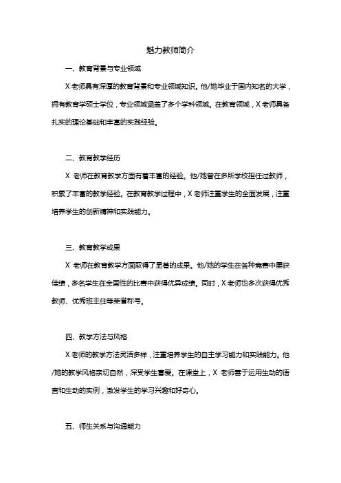 魅力教师简介