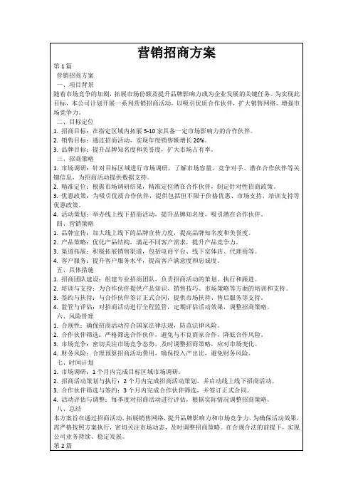 营销招商方案
