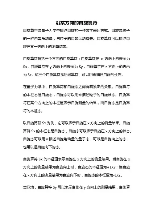 沿某方向的自旋算符