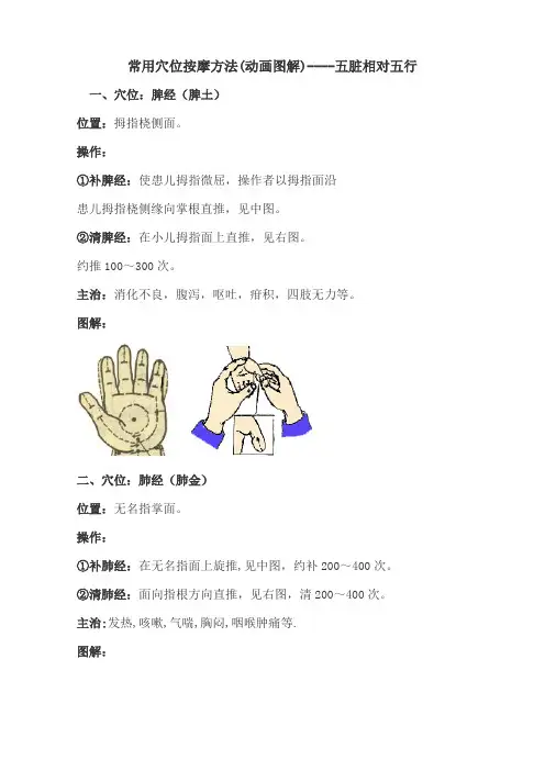 常用穴位按摩方法(动画图解)--五脏相对五行